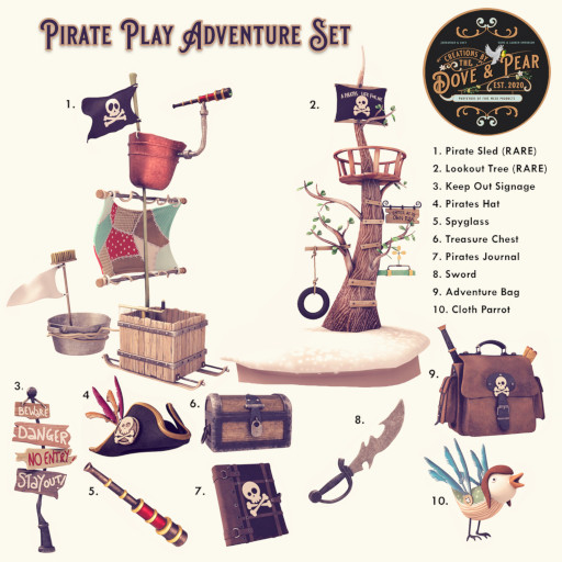 1. DovePear Pirate Play Sled RARE