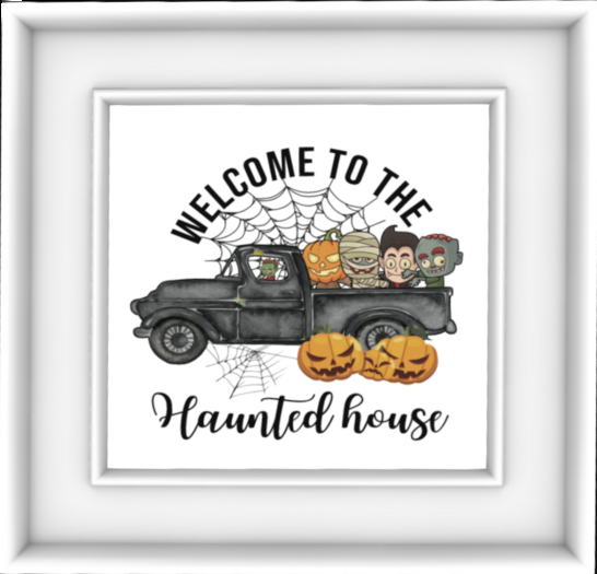 * Welcome Haunted House - Framed Art !!GIFT!!