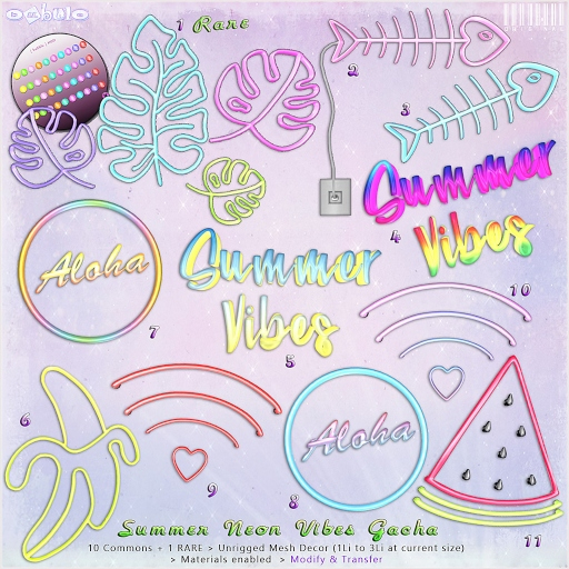 1. [ bubble ] Tropical Leaves Neon Wall Decor RARE