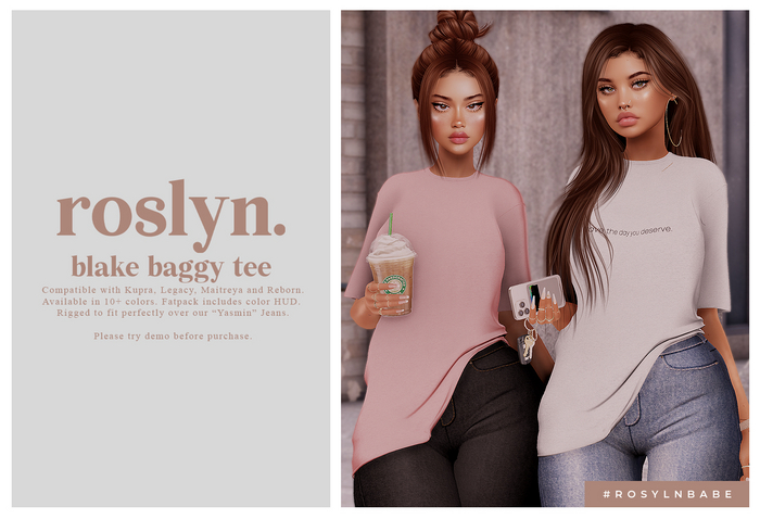 roslyn. blake tee. fatpack