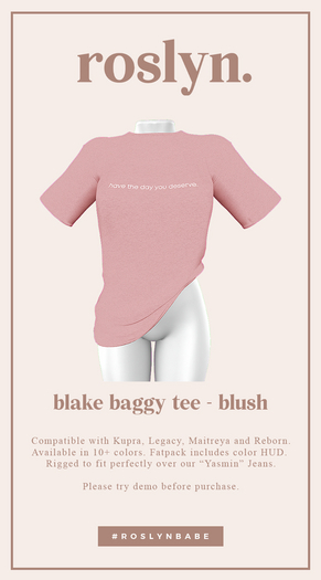 roslyn. blake tee. blush