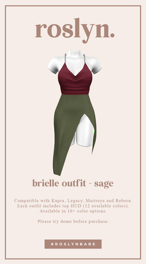 roslyn. brielle outfit. sage