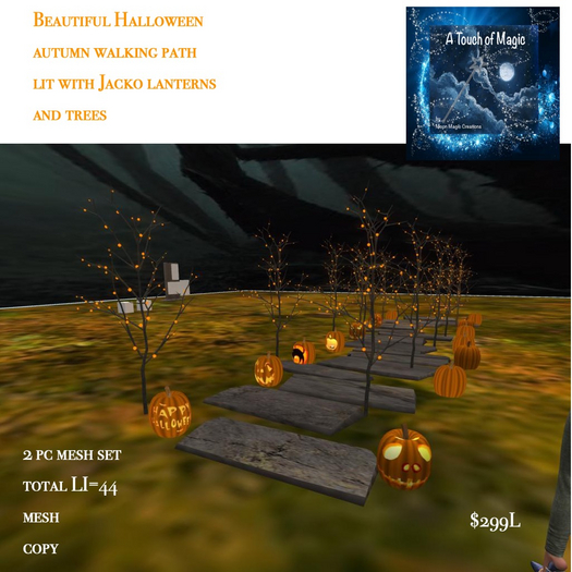 Beautiful jackolantern lit path-Box LI=44