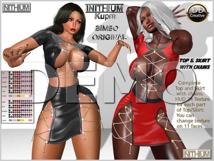 ☾ⅅⅅ☽ [INITHIUM] Kupra Top Skirt With Chains [DEMO]