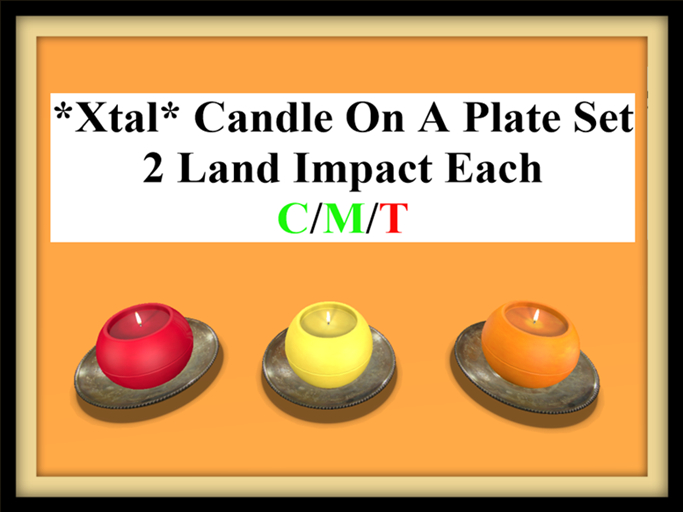 *Xtal* Candle On A Plate Set