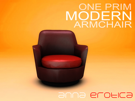 Second Life Marketplace - Anna Erotica - ONE Prim Modern Armchair
