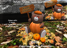 Autumn Pumpkin Teddy bear (BOXED)