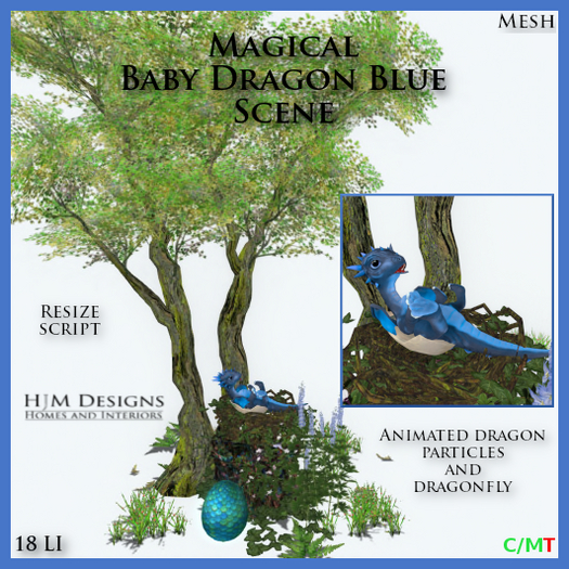 Magical Baby Dragon Blue Scene
