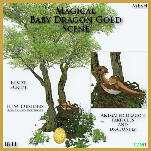 Magical Baby Dragon Gold Scene