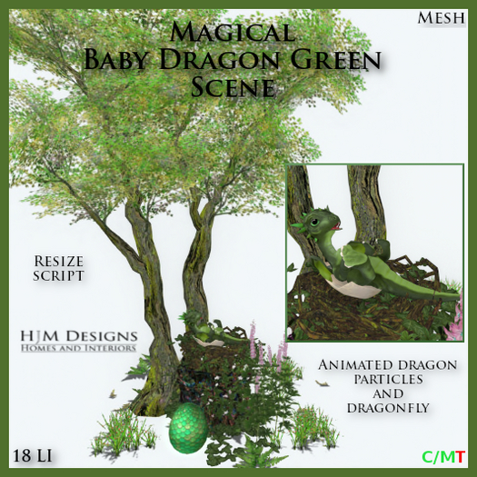 Magical Baby Dragon Green Scene