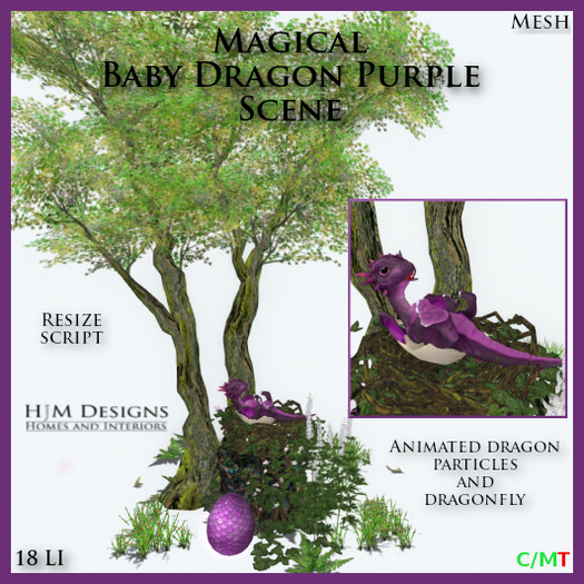 Magical Baby Dragon Purple Scene