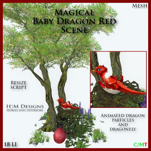 Magical Baby Dragon Red Scene