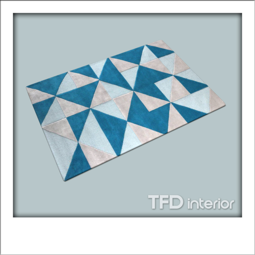 [TFD] interior - Wool Rug polygon (blue)