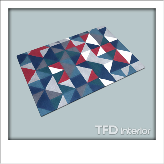 [TFD] interior - Wool Rug polygon (red)