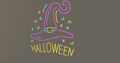 Sign- Neon Hat Halloween