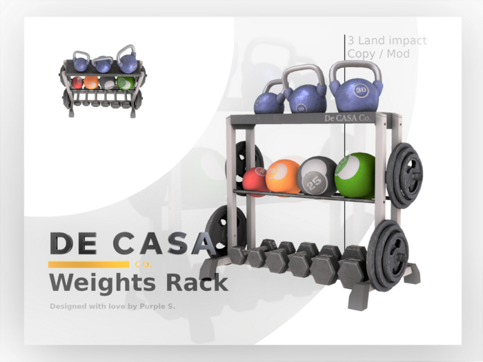 DE CASA CO. Weights Rack: dumbbell, kettlebell