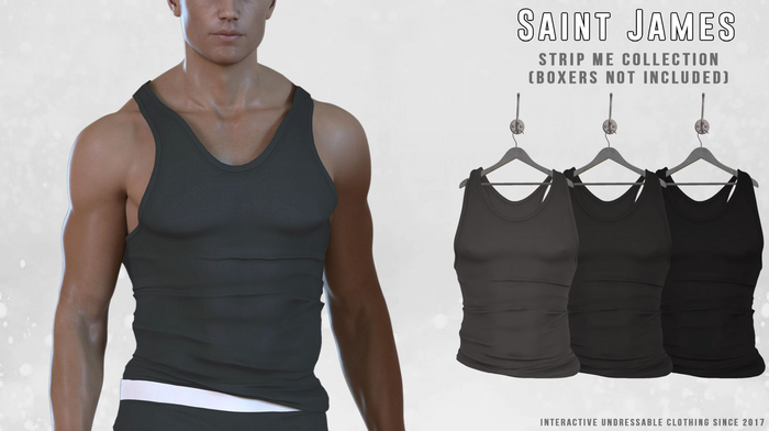 Saint James - Liam Tank - Black 3 Pack - Strip Me Interactive - MALE - Legacy, Jake, Gianni, Slink 