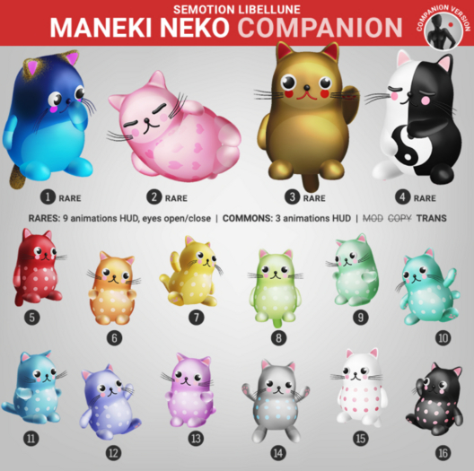 3. SEmotion Libellune Maneki Neko Companion RARE