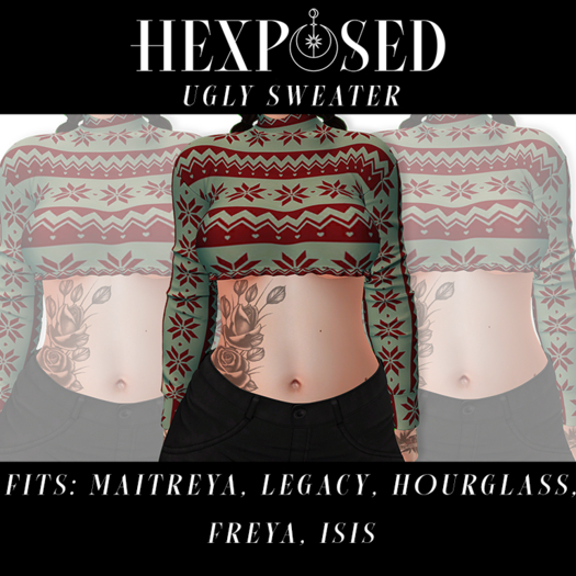 ~HexPosed~ UGLY SWEATER - Red Flakes