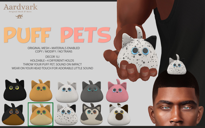 Aardvark : Puff Pet - Ginger Cream 