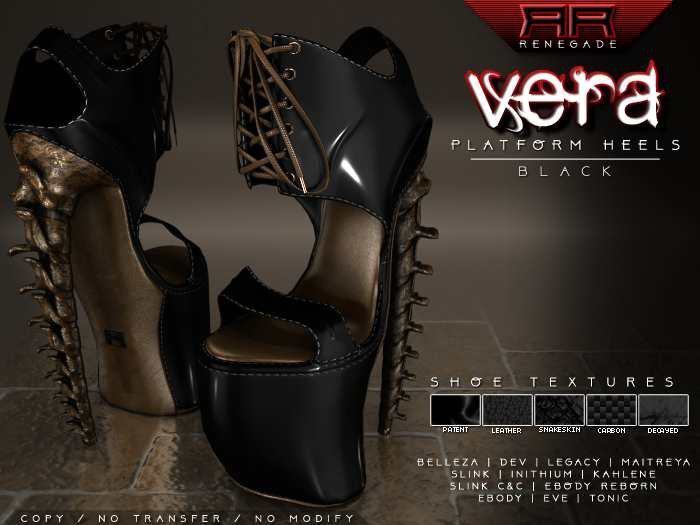 [Renegade] Vera Platform Heels - Black