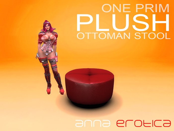 Anna Erotica - ONE Prim Plush Ottoman Stool