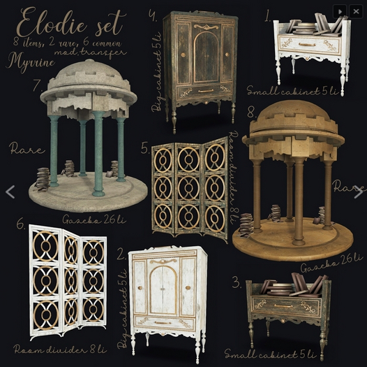7. Elodie set gazebo white RARE
