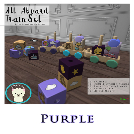 [Llamaby] All Aboard Train Set Purple