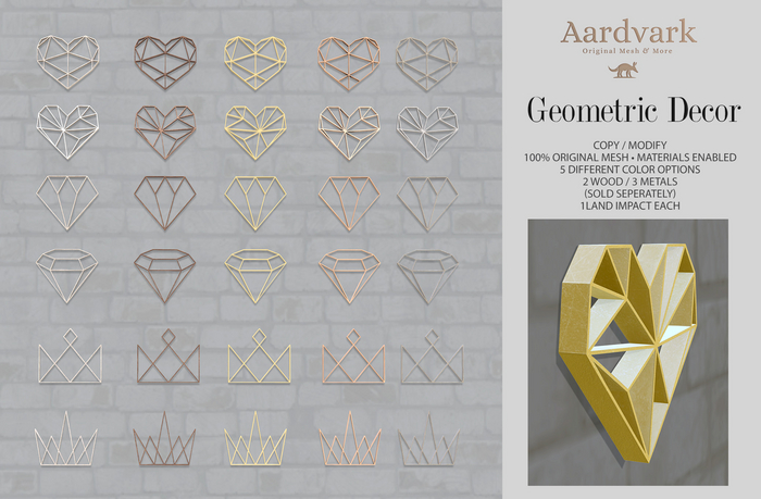 Aardvark : Geometric Decor - Gold 