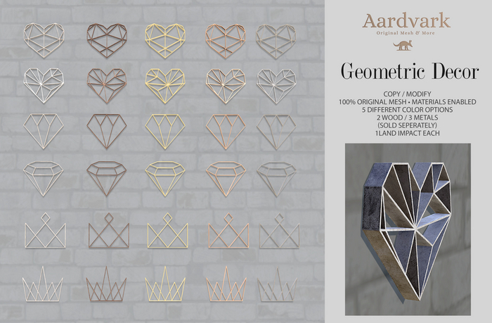 Aardvark : Geometric Decor - Antique Silver 