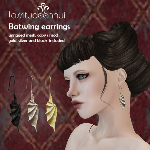 lassitude & ennui Gothic earrings - Batwing