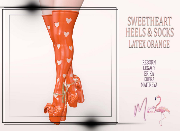 Mon Bebe - Sweetheart Heels & Socks - Orange