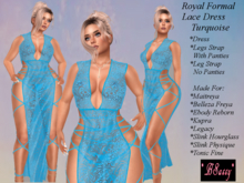 *BSASSY* ROYAL LACE FORMAL TURQUOISE