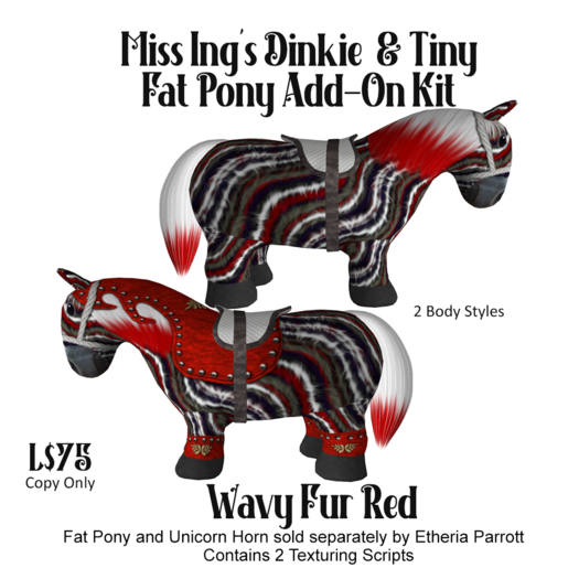 Miss Ing's  Fat Pony Add-On Kit Wavy Fur Red