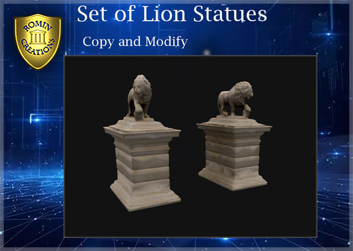 Lions Statues Pair