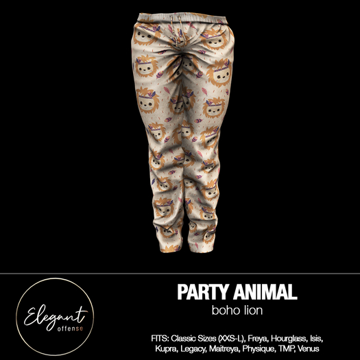 Elegant Offense: Party Animal Pants Boho Lion {add me}