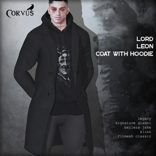 Corvus : Lord Leon Coat with Hoodie