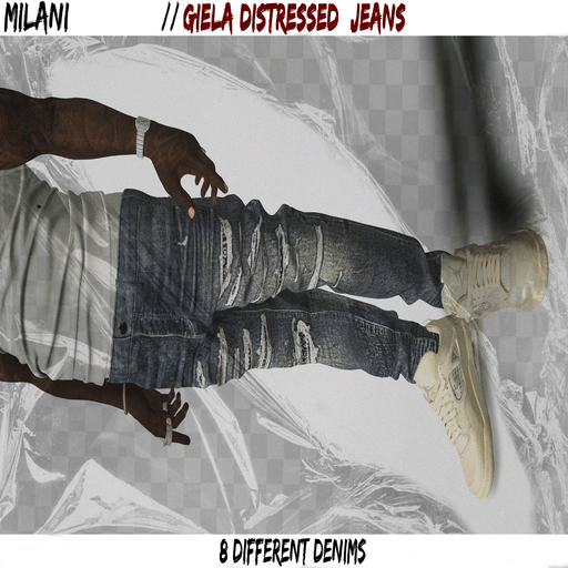 MILANI. GIELA Miri/Bandana Distressed Blu Jeans.