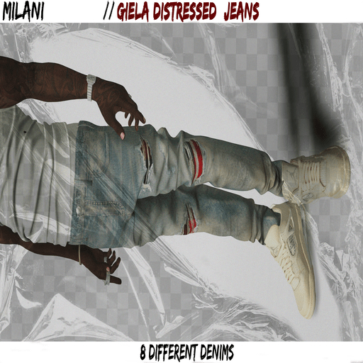 MILANI. GIELA Miri/Frayed Red Distressed Jeans.