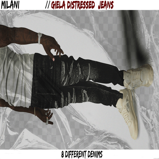 MILANI. GIELA Miri/Bandana Distressed Black Jeans.