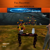 Fall Halloween side table with decor-Box LI=11