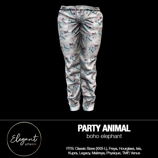 Elegant Offense: Party Animal Pants Boho Elephant {add me}