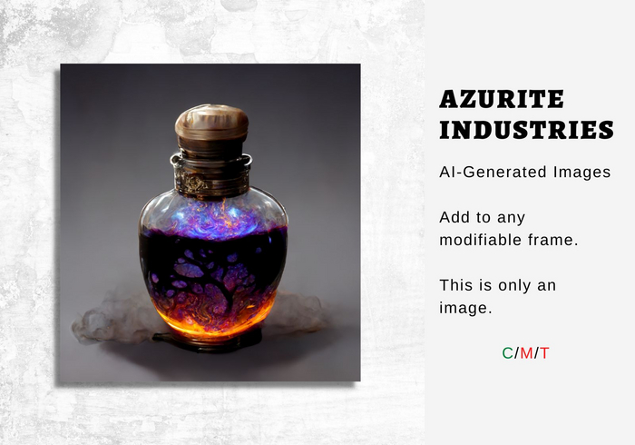 AI Purple Fire Potion Bottle Image