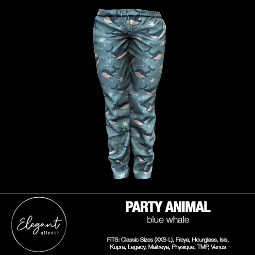 Elegant Offense: Party Animal Pants Blue Whale {add me}