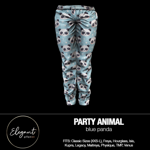 Elegant Offense: Party Animal Pants Blue Panda {add me}