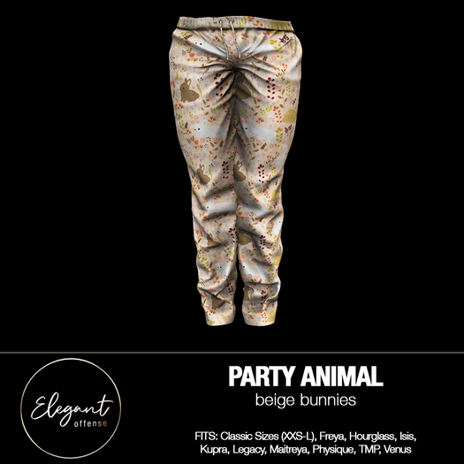 Elegant Offense: Party Animal Pants Beige Bunnies {add me}