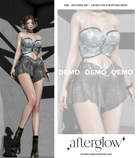 Afterglow - 005 - Victoria Set Laced Top + Ruffled Skirt DEMO