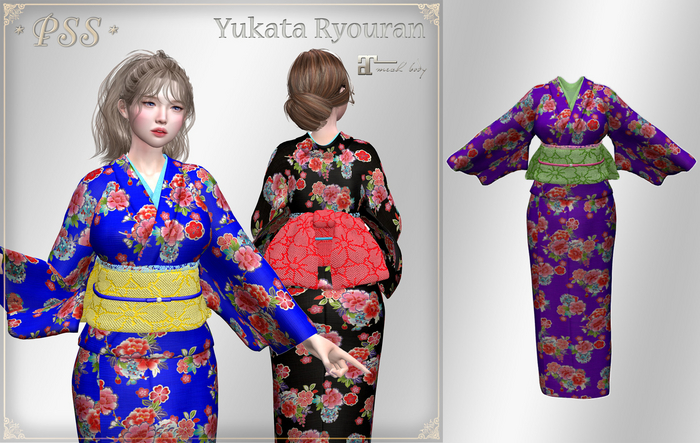 *PSS* Yukata Ryouran Purple (touch to unpack)