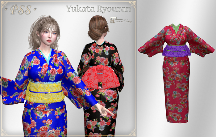 *PSS* Yukata Ryouran Pink (touch to unpack)