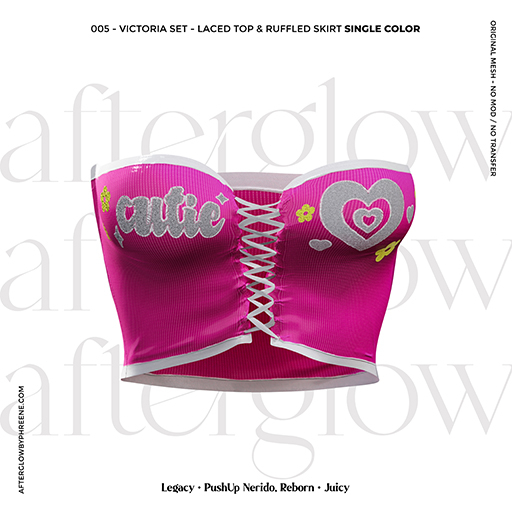 Afterglow - 005 - Victoria Laced Top - Cutie - Pink (Boxed)